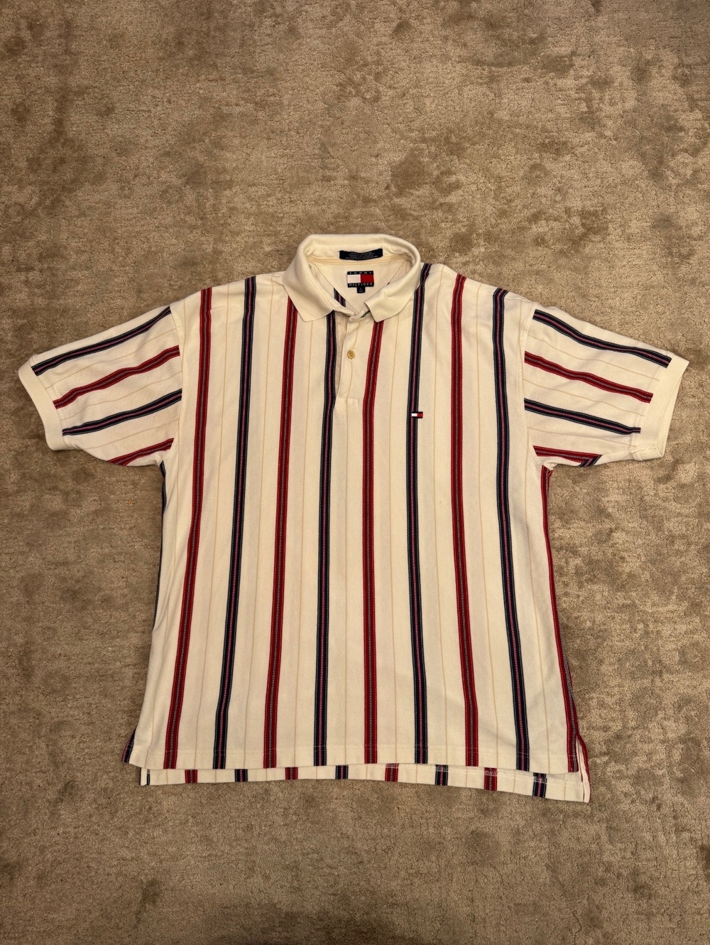 Tommy Hilfiger Classic Striped Polo Shirt Large